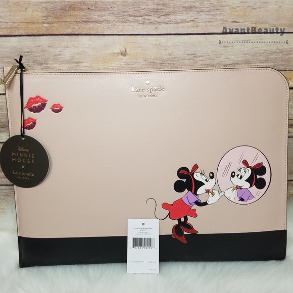 kate spade Bags Kate Spade Minnie Mouse Beige Black Laptop Case